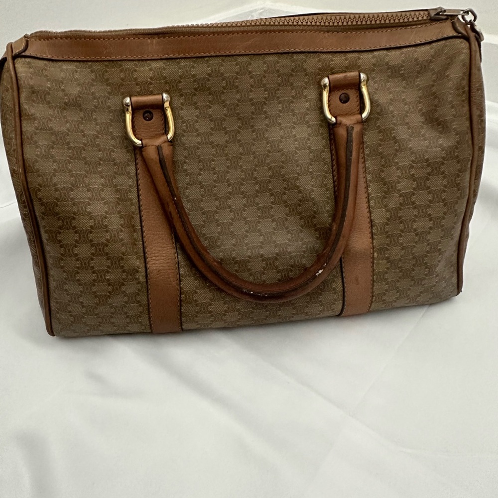 Celine Brown Macadam Canvas Handbag - Picture 7 of 14